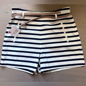 Zara striped shorts with belt